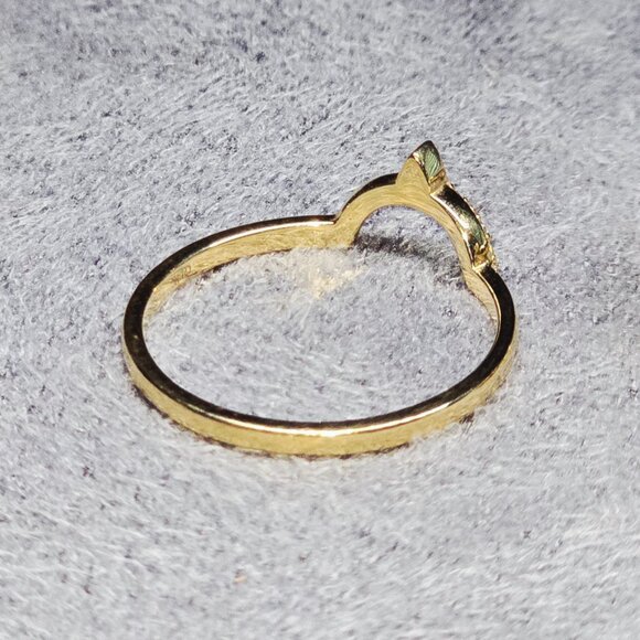 14K Yellow Gold Triple Moonstone Alexandrite CZ Ring Set Sz 9 - Picture 10 of 10